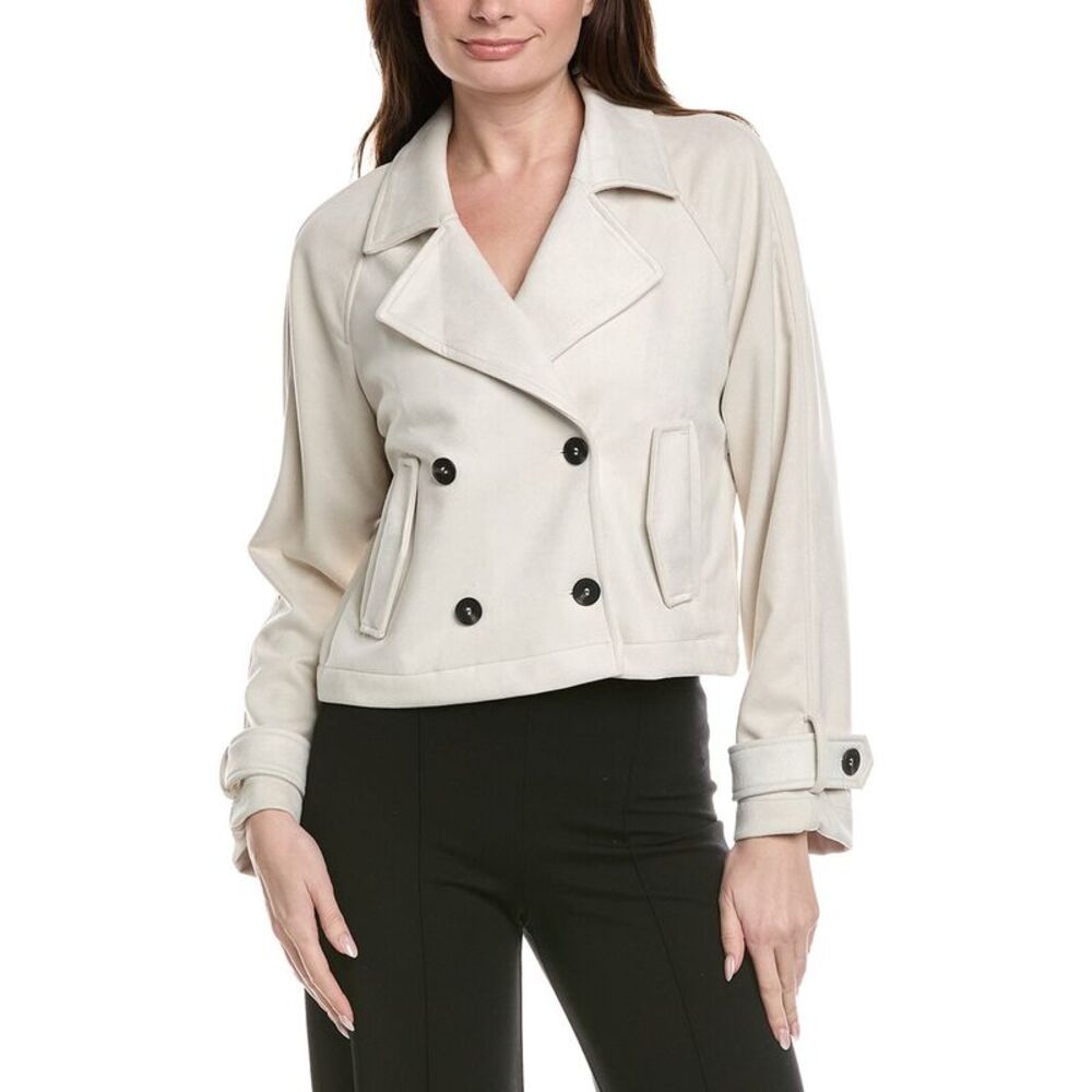 Philosophy Womens  Double Breasted Moto Jacket, White